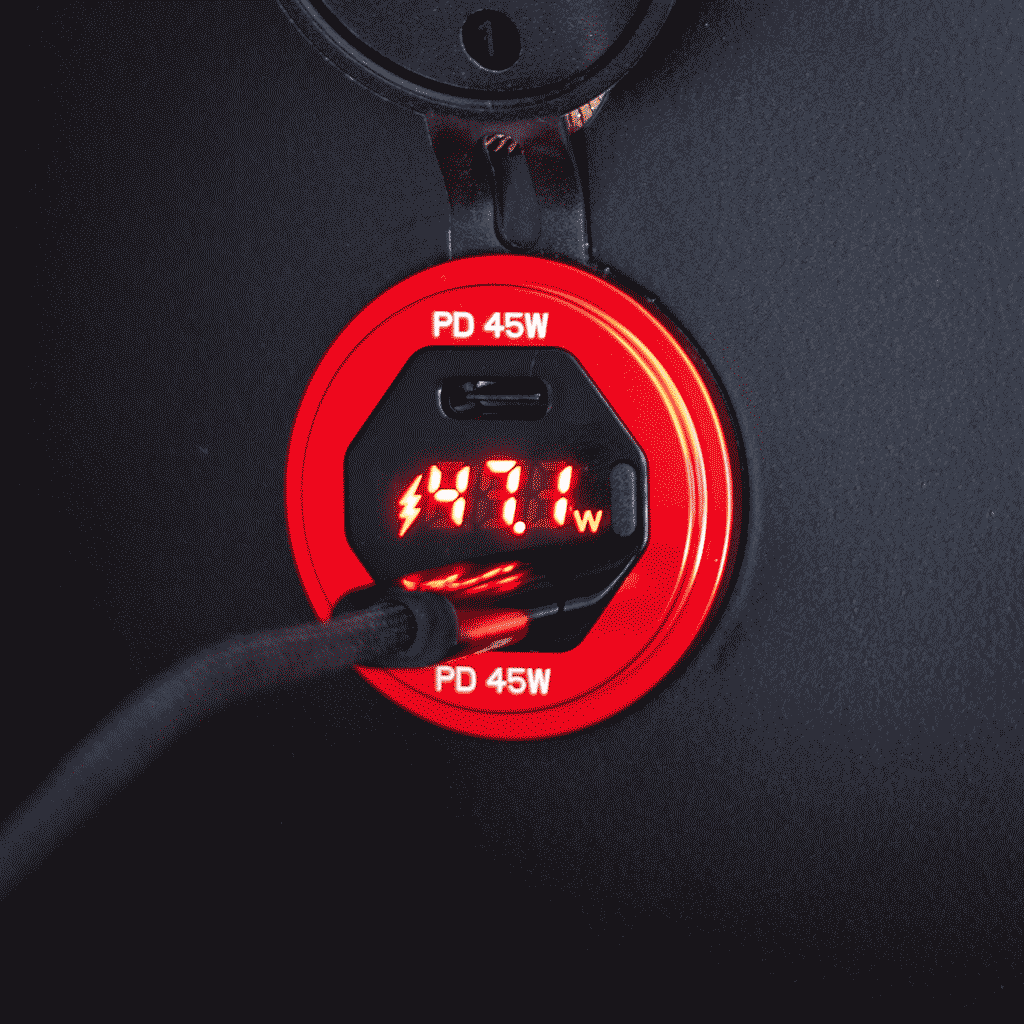 NEW 90Watt USB-C anodized aluminum charge ports with Volt and Power meter