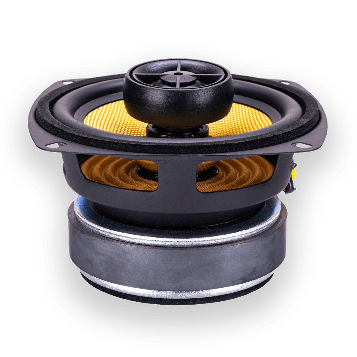 black and yellow A-BOX speaker