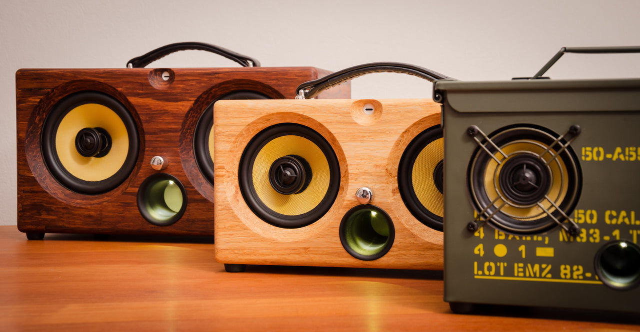 best bluetooth speakers ultimate wooden aptX bluetooth boombox airplay speaker apple dock for iphone, thodio iBox XC teak oak zebrawood beech bamboo density bamboo caramel tiger stripe bamboo wifi auris skye