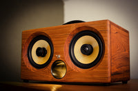 Thumbnail for ultimate wooden aptX bluetooth boombox airplay speaker apple dock for iphone, thodio iBox XC teak oak zebrawood beech bamboo
