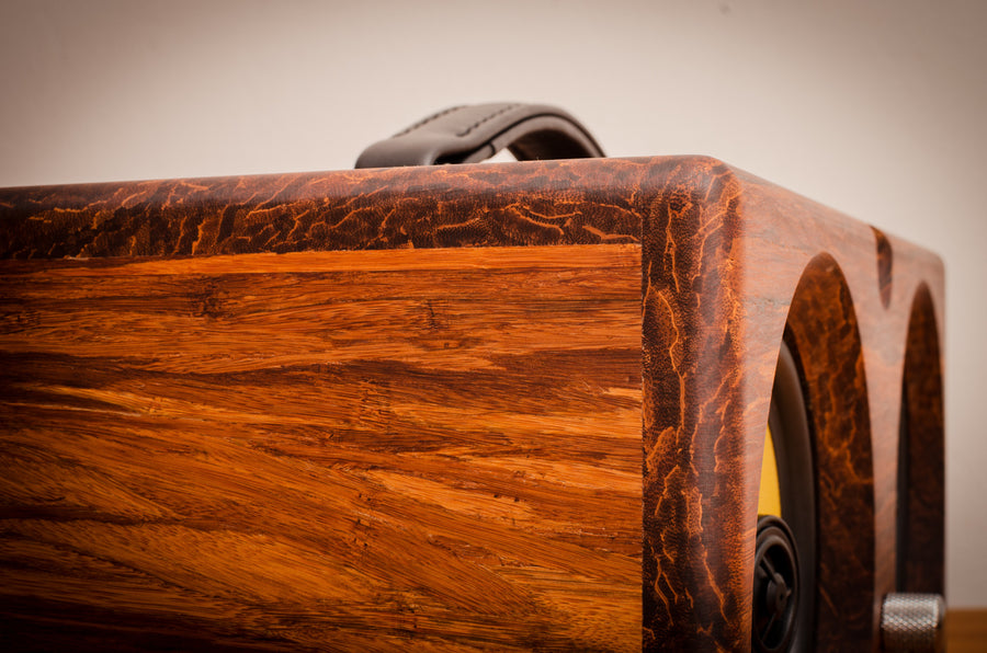 THODIO IBOX™ XC High Density Chocolate Bamboo Speaker 8 Best airplay speaker 2015 review wifi bluetooth speakers aptx new latest ultimate coolest speakers available wood solid woods wooden vintage hipster audiophile tk2050 sta508 sta516 tripath amplifier guitar amplifier HD sound music high resolution Thodio