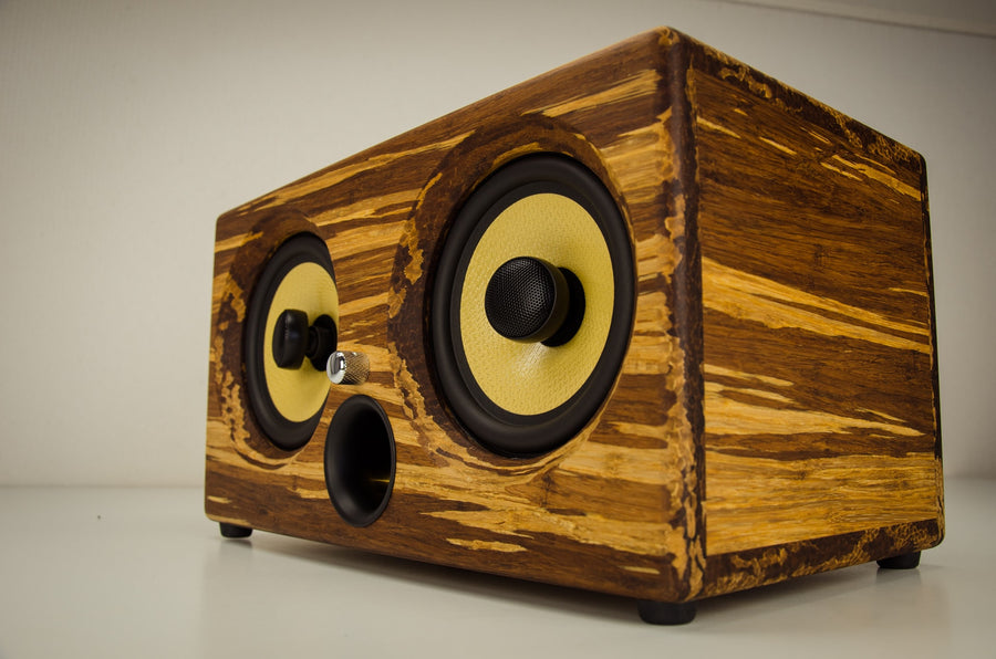 THODIO IBOX™ XC High Density Tiger Stripe Bamboo Speaker- Limited Edition 4 Thodio iBox XC best wireless speakers review 2016 smart wifi wood bamboo hand crafted handmade custom vintage luxury kevlar tiger stripe eco tk2050 portable mancave yacht boat beach party tailgating bbq high resolution 192Khz HD