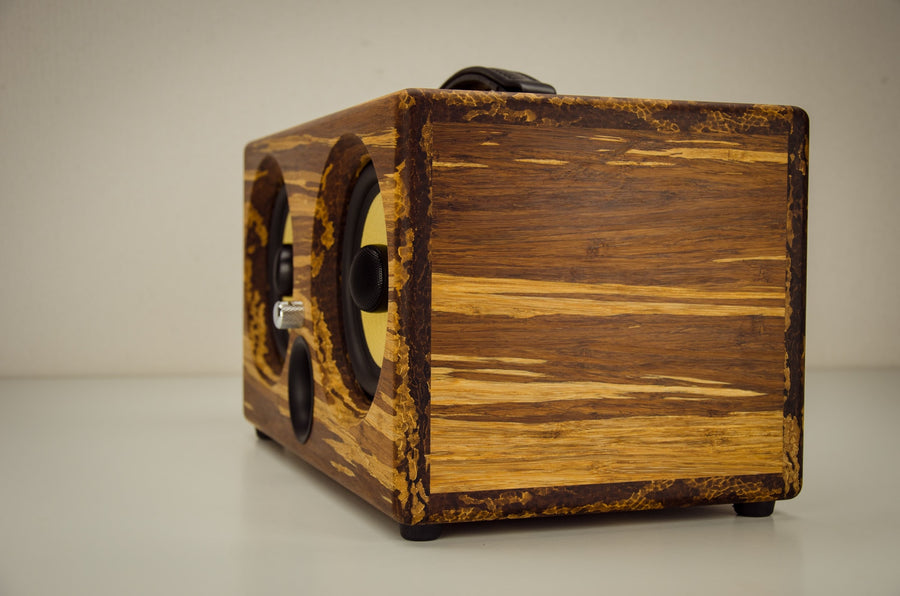 THODIO IBOX™ XC High Density Tiger Stripe Bamboo Speaker- Limited Edition 5 Thodio iBox XC best wireless speakers review 2016 smart wifi wood bamboo hand crafted handmade custom vintage luxury kevlar tiger stripe eco tk2050 portable mancave yacht boat beach party tailgating bbq high resolution 192Khz HD