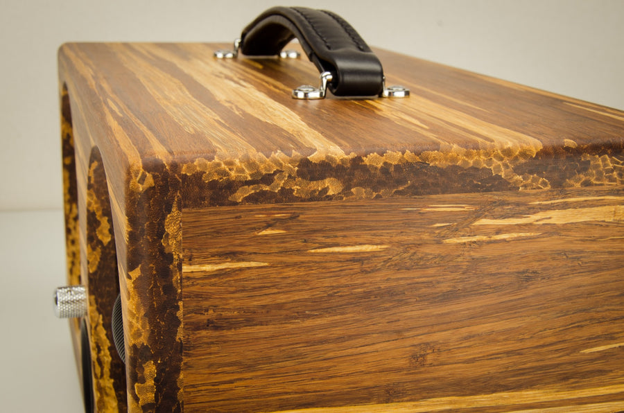 THODIO IBOX™ XC High Density Tiger Stripe Bamboo Speaker- Limited Edition 6 Thodio iBox XC best wireless speakers review 2016 smart wifi wood bamboo hand crafted handmade custom vintage luxury kevlar tiger stripe eco tk2050 portable mancave yacht boat beach party tailgating bbq high resolution 192Khz HD